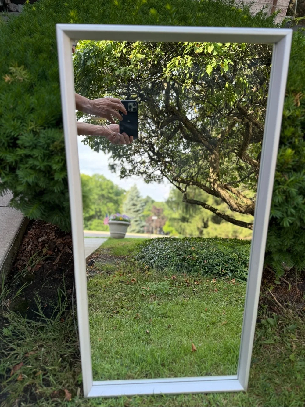 Contemporary Silver Framed Wall Mirror - Silver by IKEA 18X36 .
